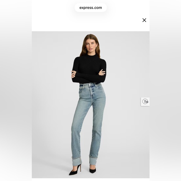 Express Denim - Express High Waisted Cuff Jeans